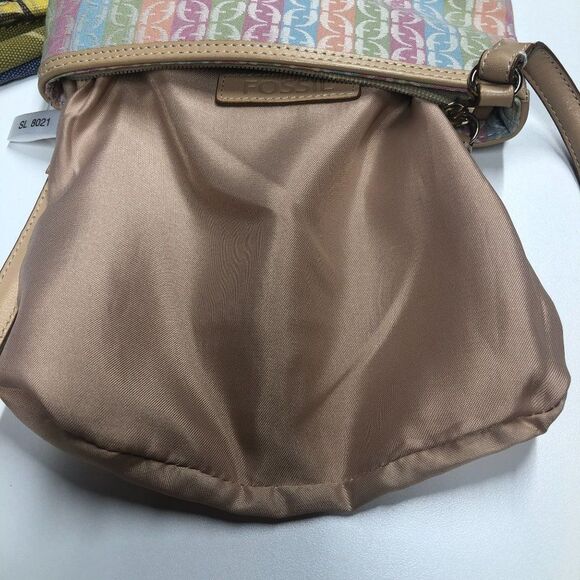 Fossil Signature Canvas and Leather Pastel Crossbody Bag - Picture 9 of 10